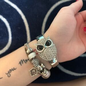 Macy's Silver Owl Charm Bracelet
